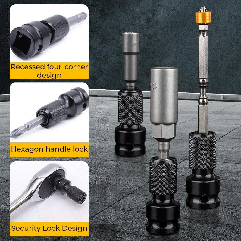 🔧 Quick-Release 1/2-Inch to 1/4-Inch Hex Socket Adapter