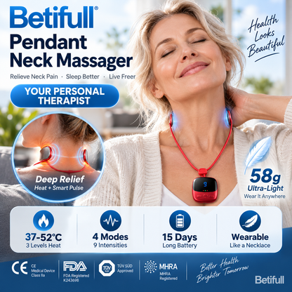 💆 Wearable Pendant Neck Massager with Heat & Adjustable Intensity