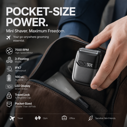 🪒 Portable Mini Electric Shaver for Travel & Daily Touch-Ups