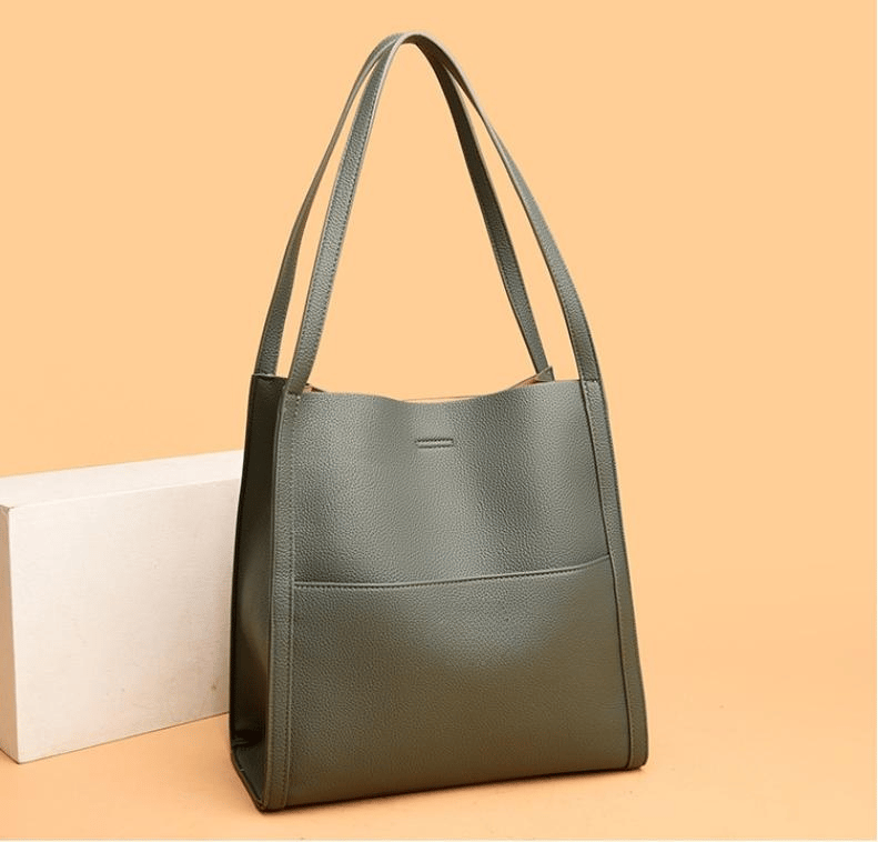 💥Solid color leather shoulder bag