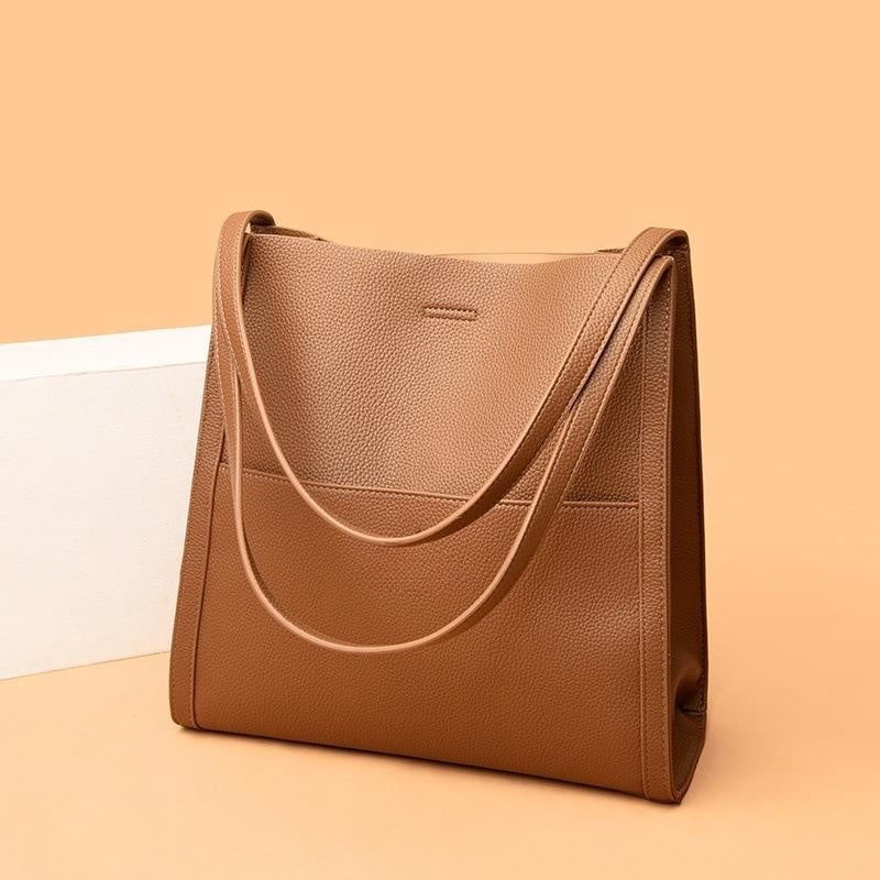 💥Solid color leather shoulder bag