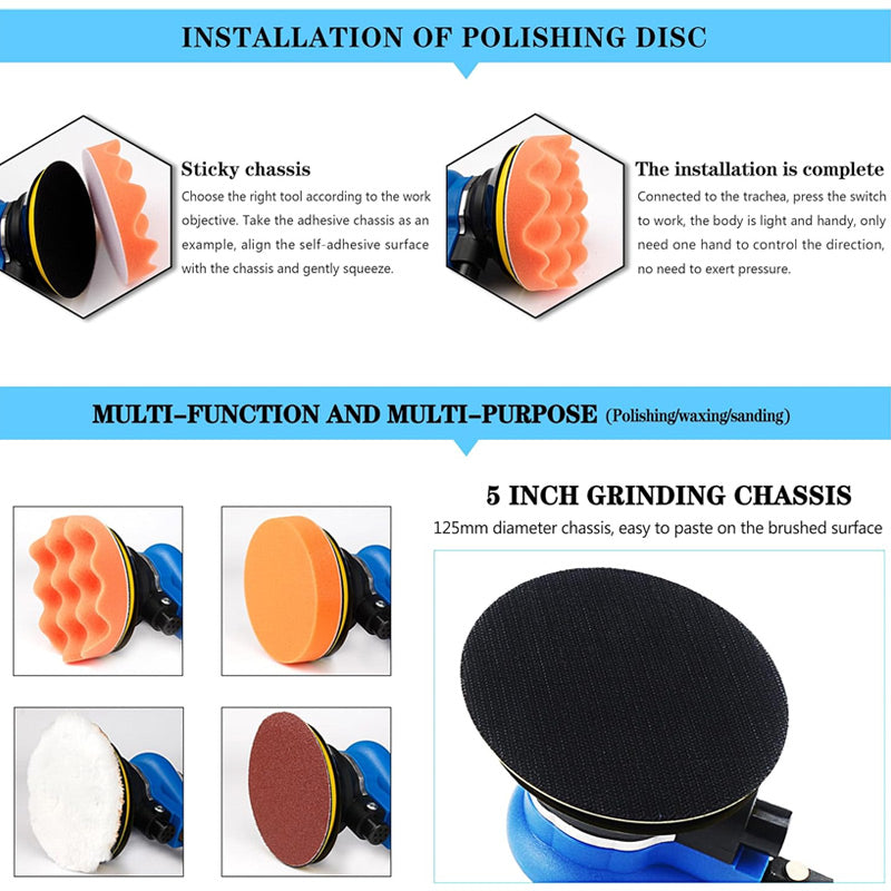 🔥Professional Pneumatic Orbital Polisher Grinding & Sanding Machine
