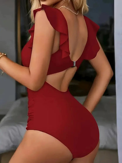 🎁LIMITED HOT SALE - 65% OFF👗Sexy ruffled one-piece swimsuit