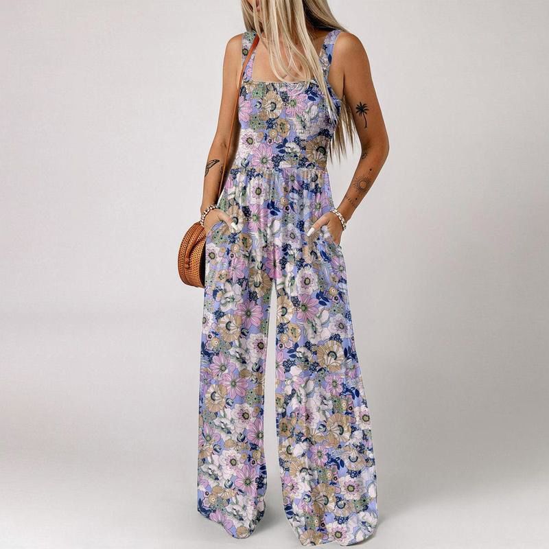 💖LAST DAY SALE 50% OFF💖Women’s Casual Print Sleeveless Overalls Jumpsuits