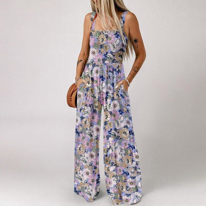 💖LAST DAY SALE 50% OFF💖Women’s Casual Print Sleeveless Overalls Jumpsuits