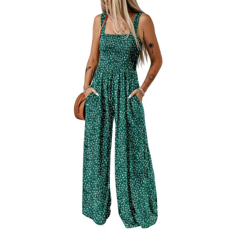 💖LAST DAY SALE 50% OFF💖Women’s Casual Print Sleeveless Overalls Jumpsuits