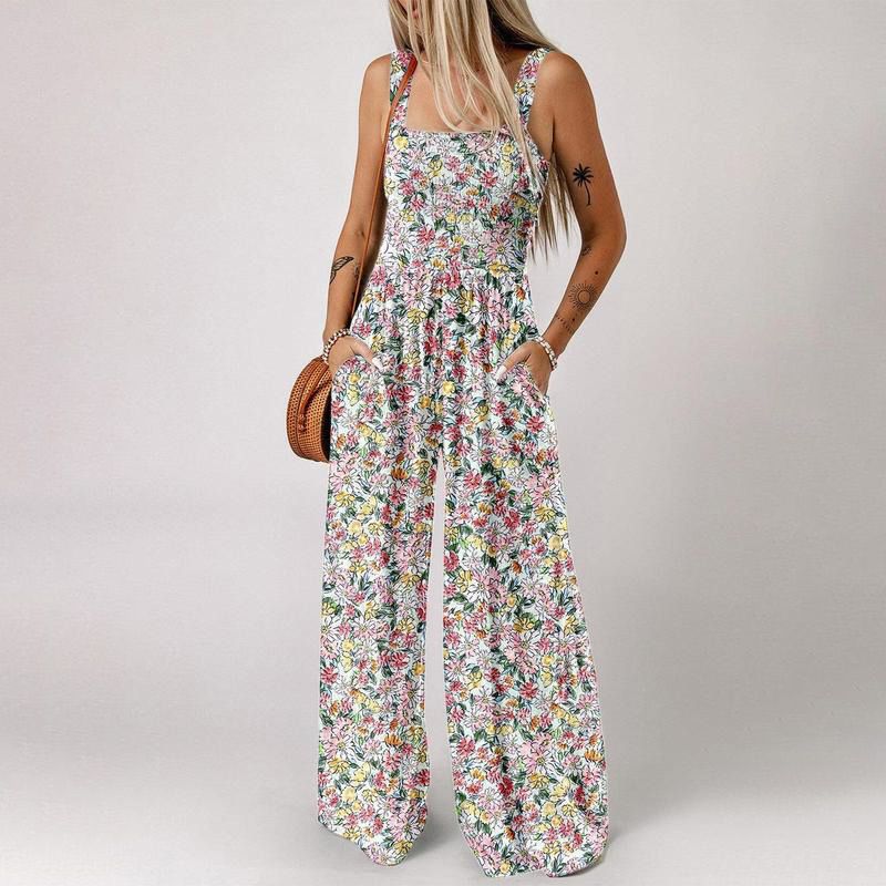 💖LAST DAY SALE 50% OFF💖Women’s Casual Print Sleeveless Overalls Jumpsuits