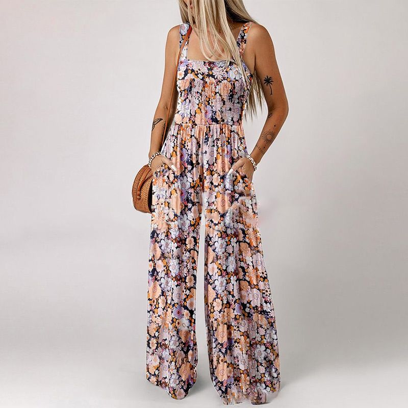 💖LAST DAY SALE 50% OFF💖Women’s Casual Print Sleeveless Overalls Jumpsuits