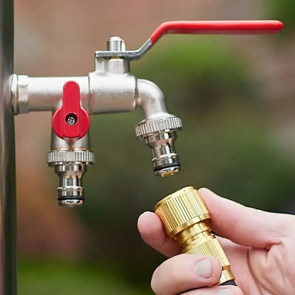 🚰 50% OFF NOW! 💧 Universal Stainless Steel Double Outlet Garden Faucet – Independent Valves, Heavy-Duty & Easy Install ✨