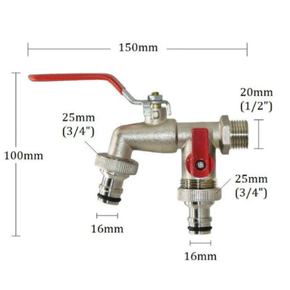 🚰 50% OFF NOW! 💧 Universal Stainless Steel Double Outlet Garden Faucet – Independent Valves, Heavy-Duty & Easy Install ✨