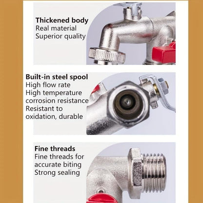 🚰 50% OFF NOW! 💧 Universal Stainless Steel Double Outlet Garden Faucet – Independent Valves, Heavy-Duty & Easy Install ✨