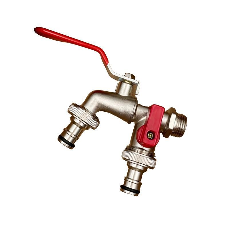 🚰 50% OFF NOW! 💧 Universal Stainless Steel Double Outlet Garden Faucet – Independent Valves, Heavy-Duty & Easy Install ✨
