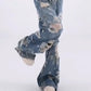 Women's Loose Ripped Wide-Leg Denim Jeans