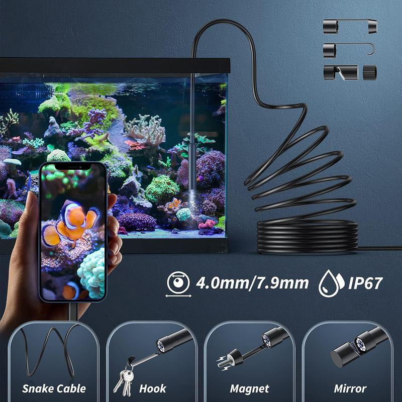 ⏳50% OFF Limited Time! 🔍 Waterproof HD Endoscope Camera for Android & iPhone