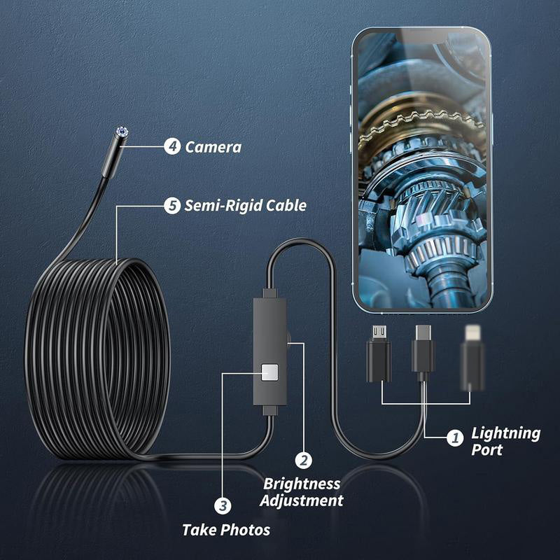 ⏳50% OFF Limited Time! 🔍 Waterproof HD Endoscope Camera for Android & iPhone