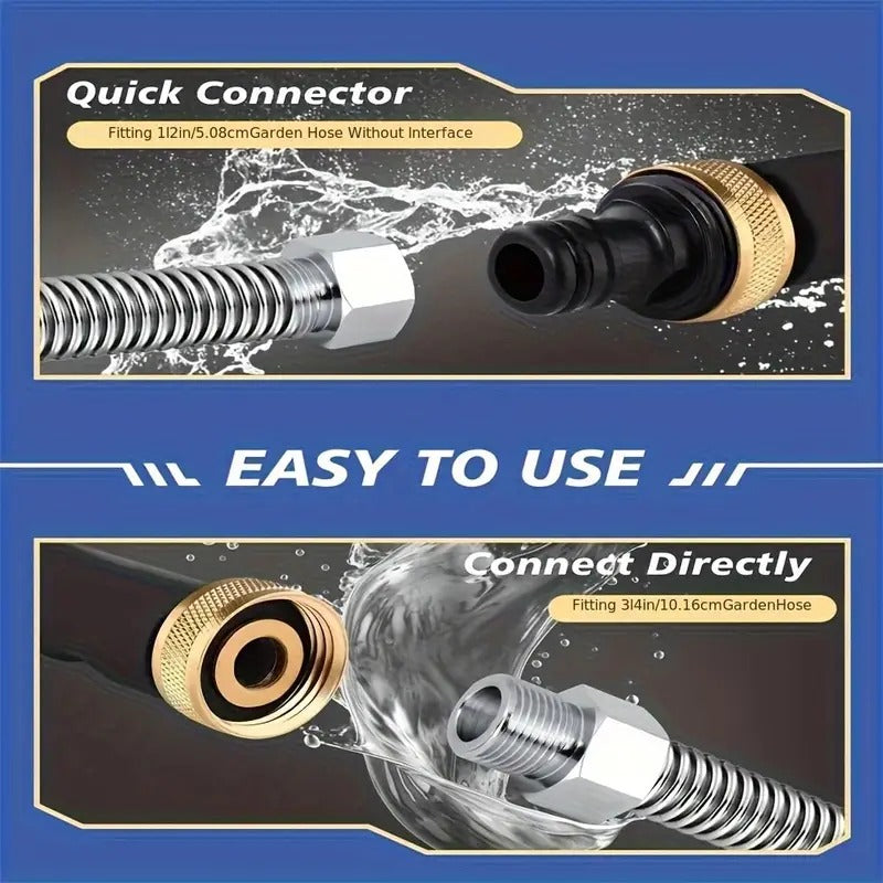 High-pressure water gun with 3 interchangeable nozzles - durable aluminum alloy