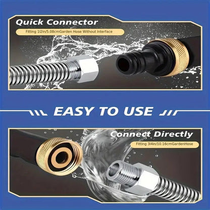 High-pressure water gun with 3 interchangeable nozzles - durable aluminum alloy