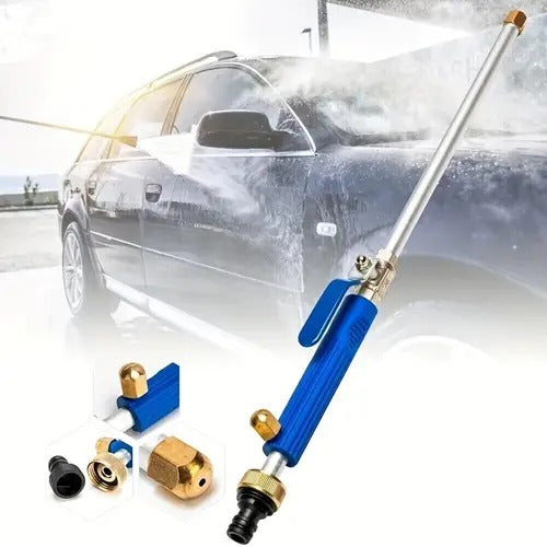 High-pressure water gun with 3 interchangeable nozzles - durable aluminum alloy