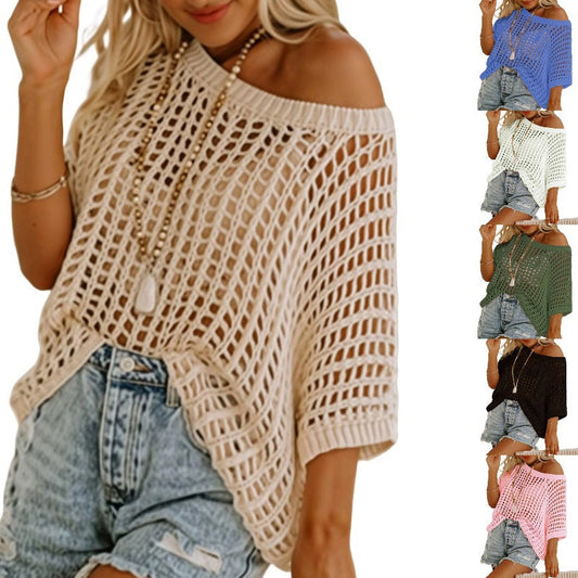 👚50% OFF NOW! ✨ Women's Mesh Knit Top – Cloud-Soft, Seductive Details & Perfect Cover-Up