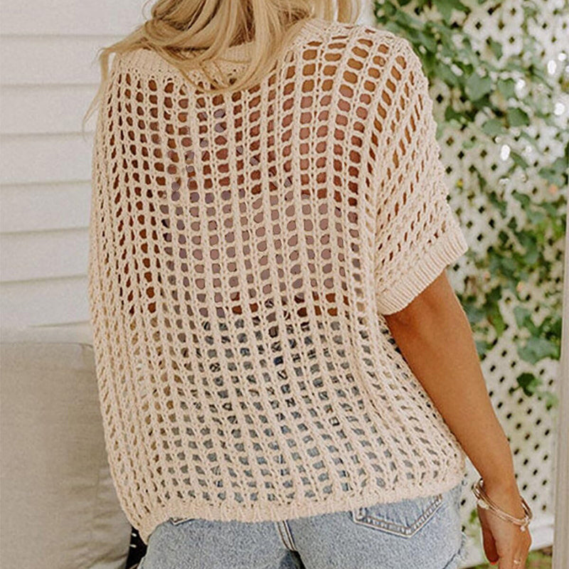 👚50% OFF NOW! ✨ Women's Mesh Knit Top – Cloud-Soft, Seductive Details & Perfect Cover-Up