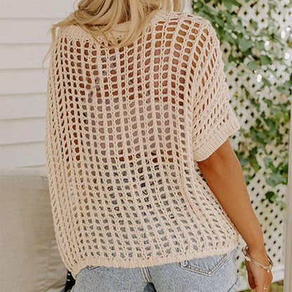 👚50% OFF NOW! ✨ Women's Mesh Knit Top – Cloud-Soft, Seductive Details & Perfect Cover-Up