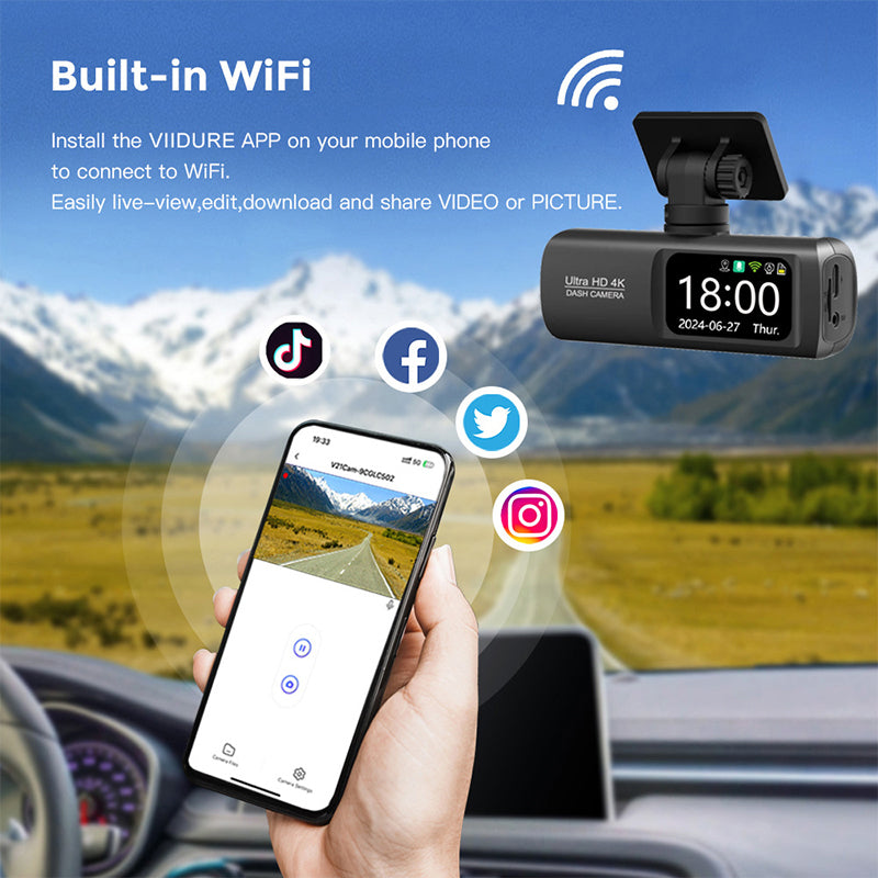 🏆🏆2025 flagship model 4K 📸dual-camera + GPS positioning dashcam