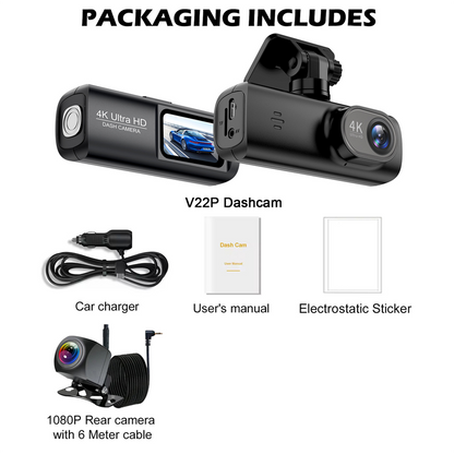 🏆🏆2025 flagship model 4K 📸dual-camera + GPS positioning dashcam