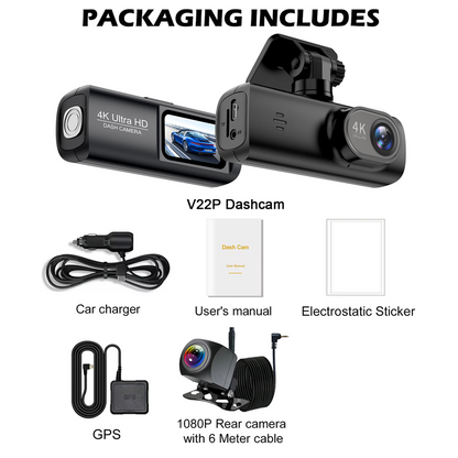 🏆🏆2025 flagship model 4K 📸dual-camera + GPS positioning dashcam