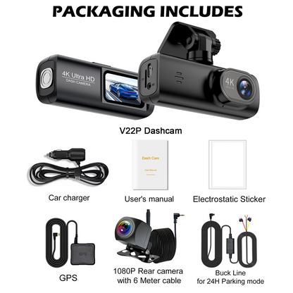 🏆🏆2025 flagship model 4K 📸dual-camera + GPS positioning dashcam