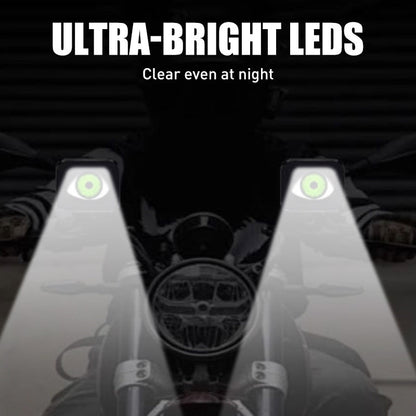 2PCS LED Devil Eyes Lights for Motorcycle Rearview Mirror