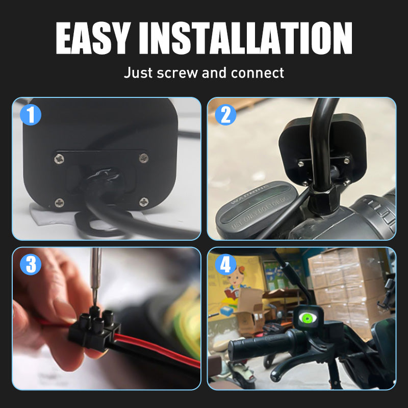 2PCS LED Devil Eyes Lights for Motorcycle Rearview Mirror