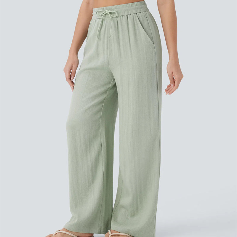 💜 LAST DAY PROMOTION - 50%OFF 💜 Lightweight Linen Pants Solid Color Drawstring Casual Pants - Breathable & Skin-Friendly