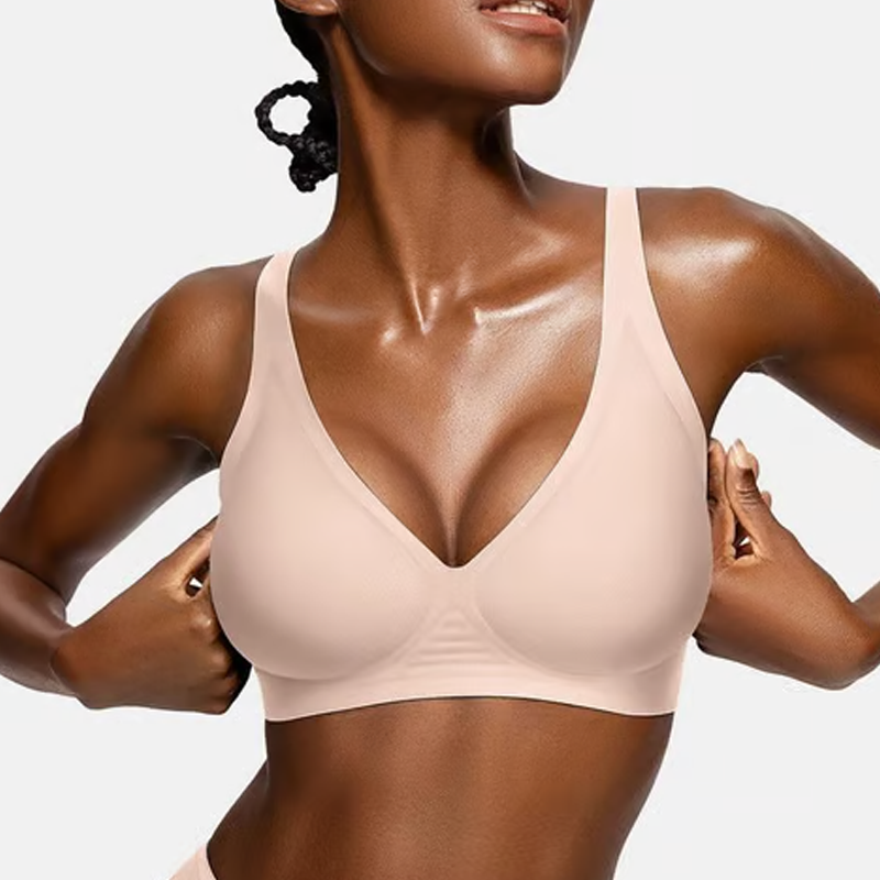💗LAST DAY SALE 50% OFF⚡50K+ SOLD💕 Jelly Wireless Womens Comfortable Wireless Bras Push Up Bralettes Seamless Tshirts Bras Deep V Everyday Bras