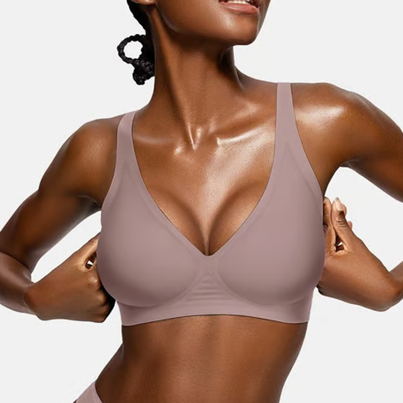 💗LAST DAY SALE 50% OFF⚡50K+ SOLD💕 Jelly Wireless Womens Comfortable Wireless Bras Push Up Bralettes Seamless Tshirts Bras Deep V Everyday Bras