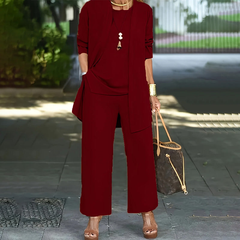 🎁2026 New Arrivals 50% OFF💥Elegant Women's Relaxed Fit 3-Piece Set👚👖