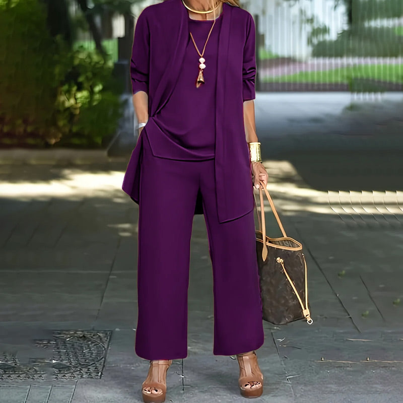 🎁2026 New Arrivals 50% OFF💥Elegant Women's Relaxed Fit 3-Piece Set👚👖