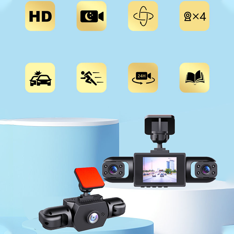 🚗 50% OFF NOW ! 📹 4-Lens 360° View Car Dash Cam – All-Round Recording, Night Vision & Loop Recording ⚡