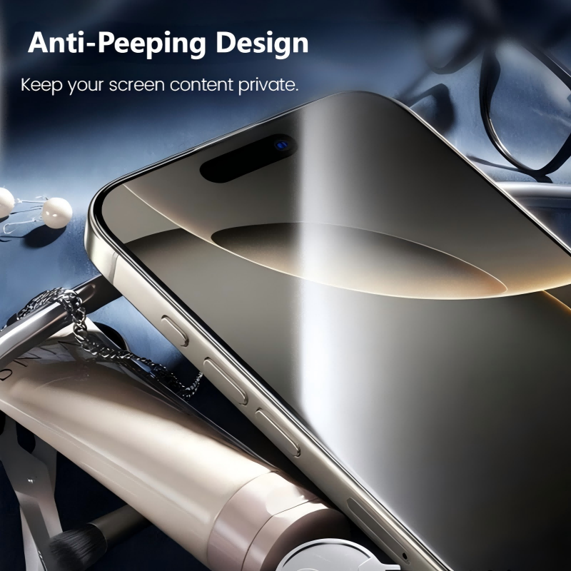 Made in Germany|Crystal Shield Tempered Glass |Full Coverage HD & Anti-Peeping iPhone Screen Protector