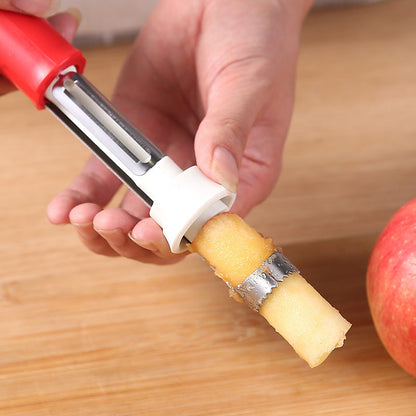🥳2026 HOT SALE🥳💞50K+ SOLD!🔪🛒 BOGO + 50% OFF! The 2-in-1 Kitchen Hero: Core & Peel with a Twist. Stainless Steel Fruit Tool! 🍎⏱️