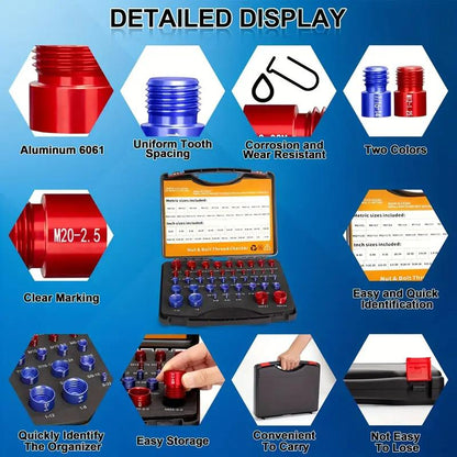 💐50% OFF ! Pro Thread Gauge Kit – Precise Inspection of Fasteners ⚙️🔍【Exceptional Price】