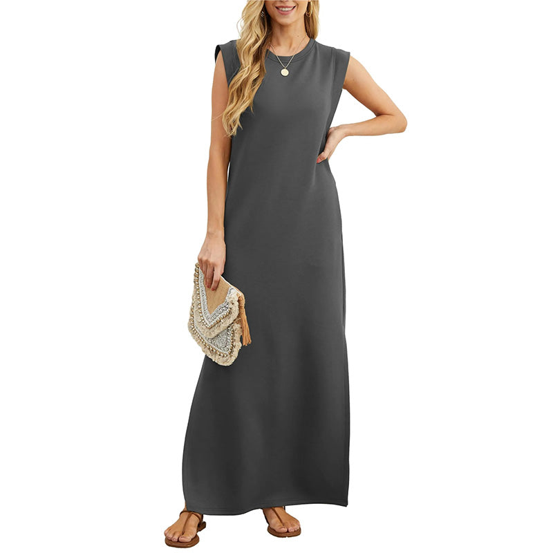 🔥BUY 2 FREE SHIPPING🚢Women's Wrinkle-Free Casual Dress with Split Hem
