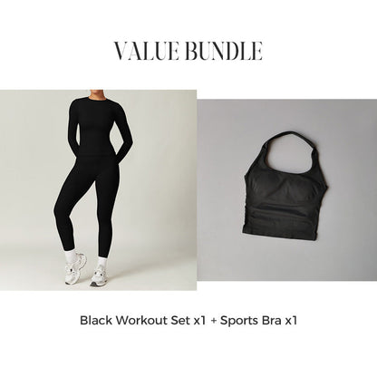 Women's Quick-Dry Top & Pants Workout Set