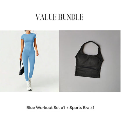Women's Quick-Dry Top & Pants Workout Set