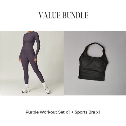 Women's Quick-Dry Top & Pants Workout Set