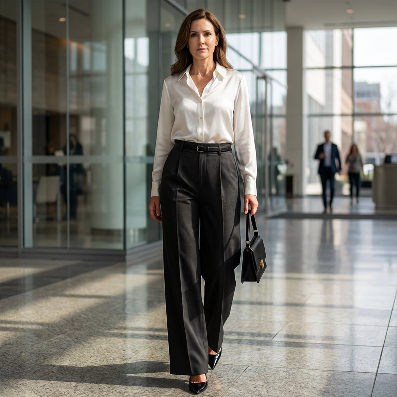 ⏳Limited-time 50% off⏰Women‘s Wide-Leg Trousers with Belt🎗️👖