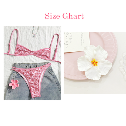 📢📢50%  OFF !! ⏰ Pink Vintage Tile Print Bikini Set—This season's beach fashion, showcasing unique charm! ✨