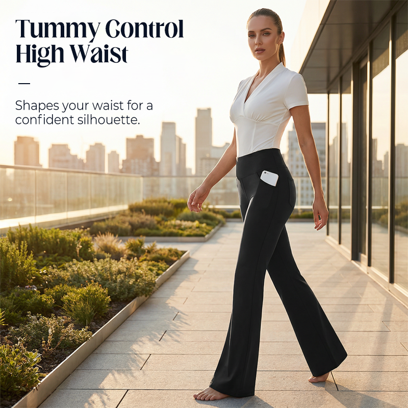 Women's High Waisted Stretchy Flare Pants