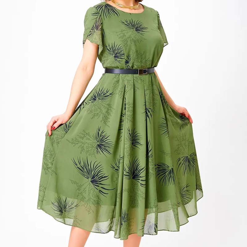 ✨ Women’s A-Line Midi Dress with Belt – Flattering Fit, Elegant & Comfortable for Any Occasion 👗💖