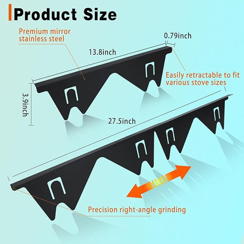 🔪 49% OFF! 🍳 Stainless Steel Adjustable Retractable Stove Gap Covers 🧹