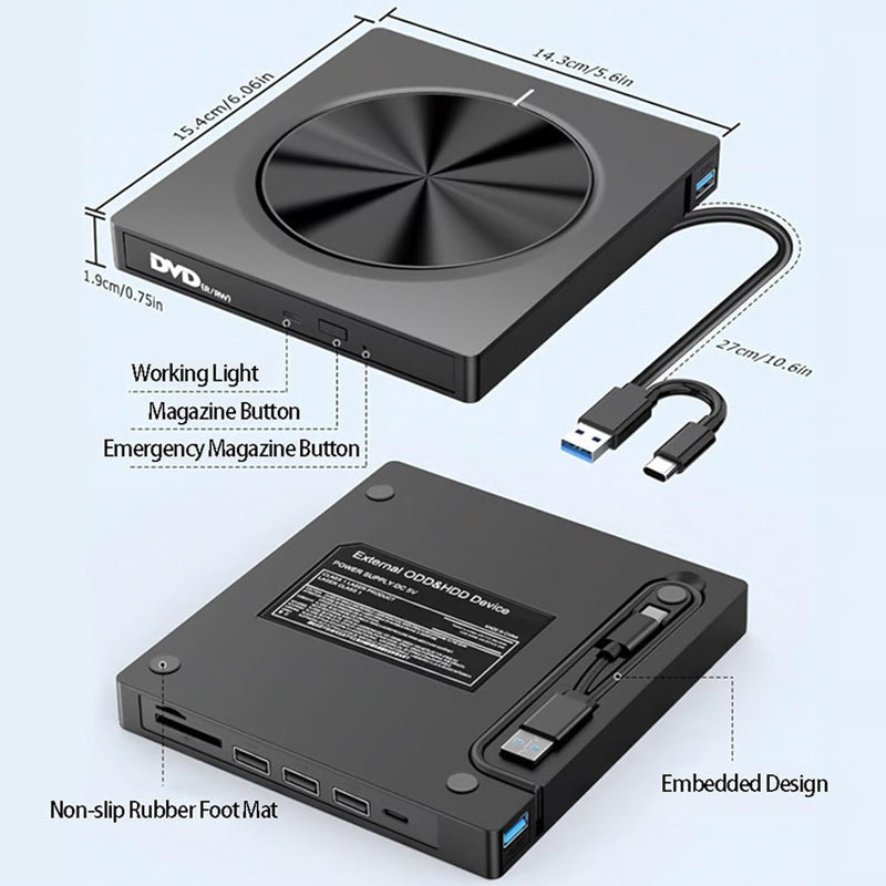 7-in-1 USB 3.0 Type-C DVD Burner